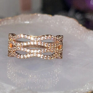 Vintage Rose Gold Micro Paved Diamond Ring